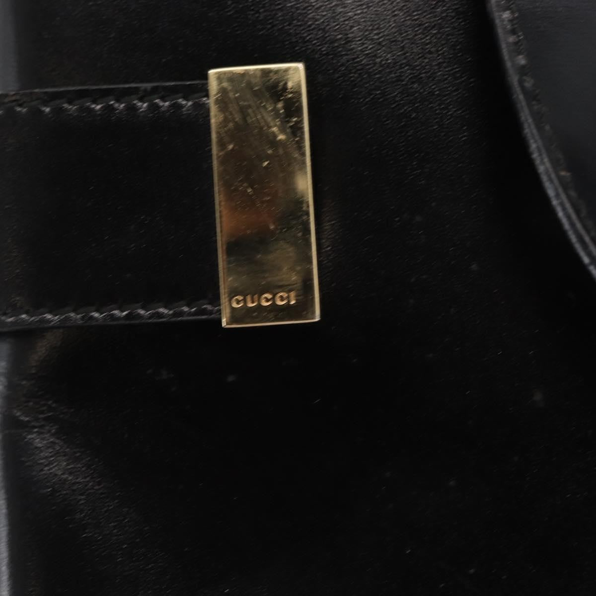 Gucci Vintage Handbag Leather Black Leather Handbag (Pre-Owned)