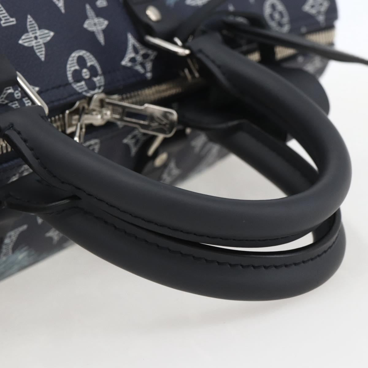 Louis Vuitton Keepall Bandouliere Bag Limited Edition Chapman Savane Monogram Canvas Navy Canvas Travel Bag