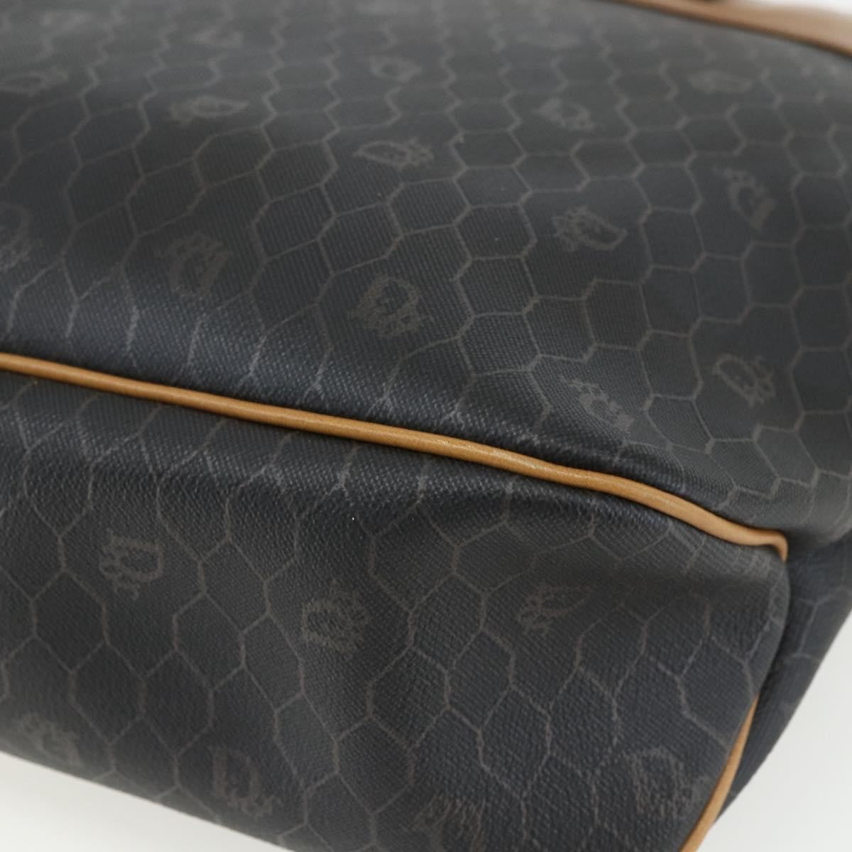 Christian Dior Vintage Honeycomb Tote Bag Canvas Black Canvas Tote Bag Bag (Pre-Owned)