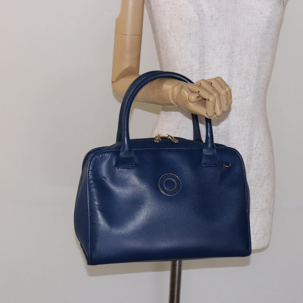 Celine Circle Logo Handbag Leather Blue Leather Bag