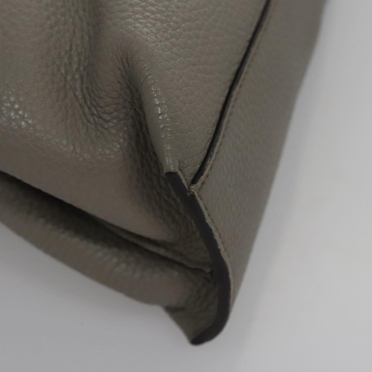 Gucci Bamboo Daily Top Handle Bag Leather Gray Leather Handbag (Pre-Owned)