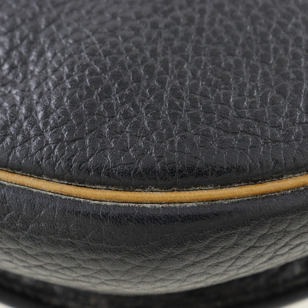 Christian Dior Cd Shoulder Bag Leather Black Leather Shoulder Bag Bag (Pre-Owned)