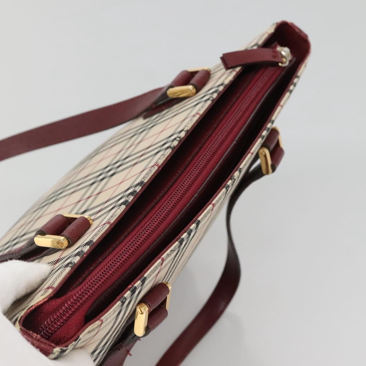 Burberry Nova Check Tote Canvas And Leather Beige Canvas Tote Bag