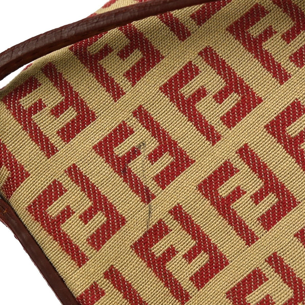 Fendi Vintage Flap Crossbody Bag Zucchino Coated Canvas Beige Canvas Shoulder Bag Bag