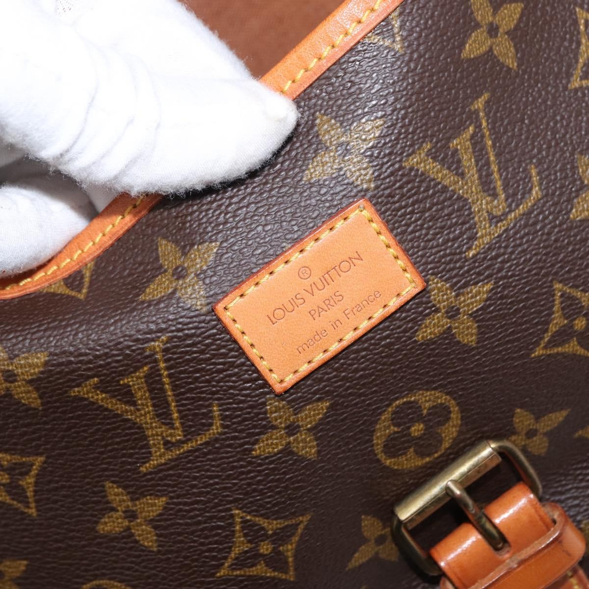 Louis Vuitton Saumur Handbag Monogram Canvas Brown Canvas Shoulder Bag