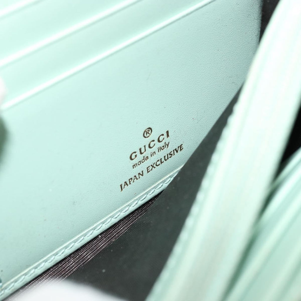 Gucci Guccissima Wallet Motif Gg Green Leather Wallets Accessory (Pre-Owned)