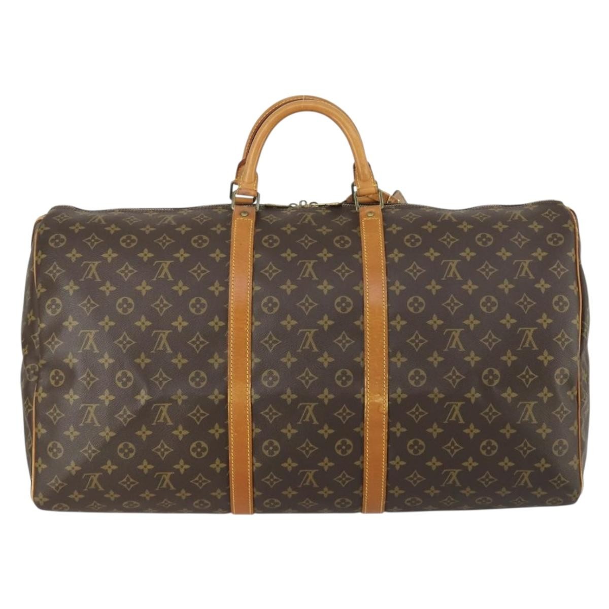 Louis Vuitton Keepall Bag Monogram Canvas Brown Canvas Travel Bag