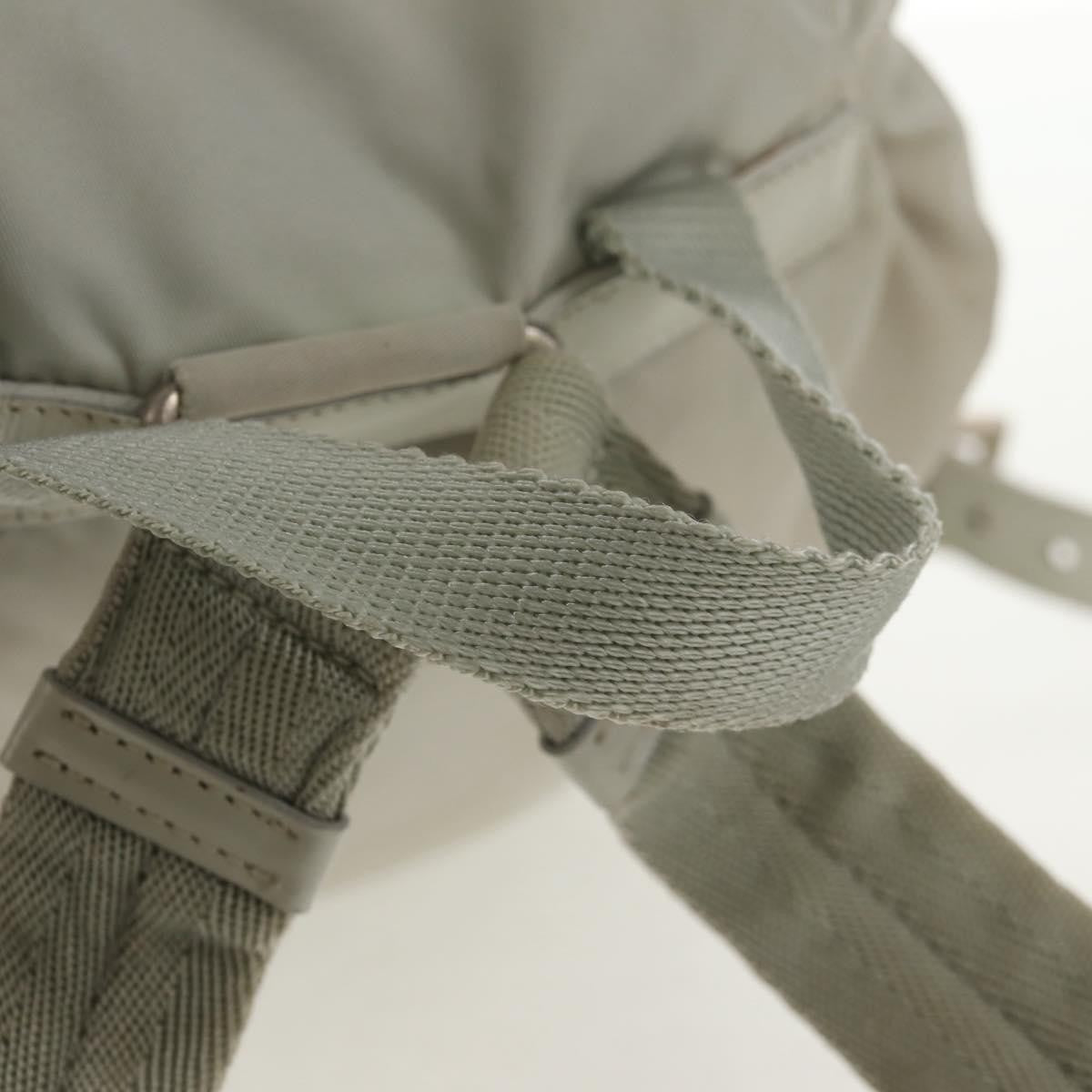 Prada Double Pocket Backpack Chain Shoulder Bag Re-Nylon Gray Nylon Backpack Bag