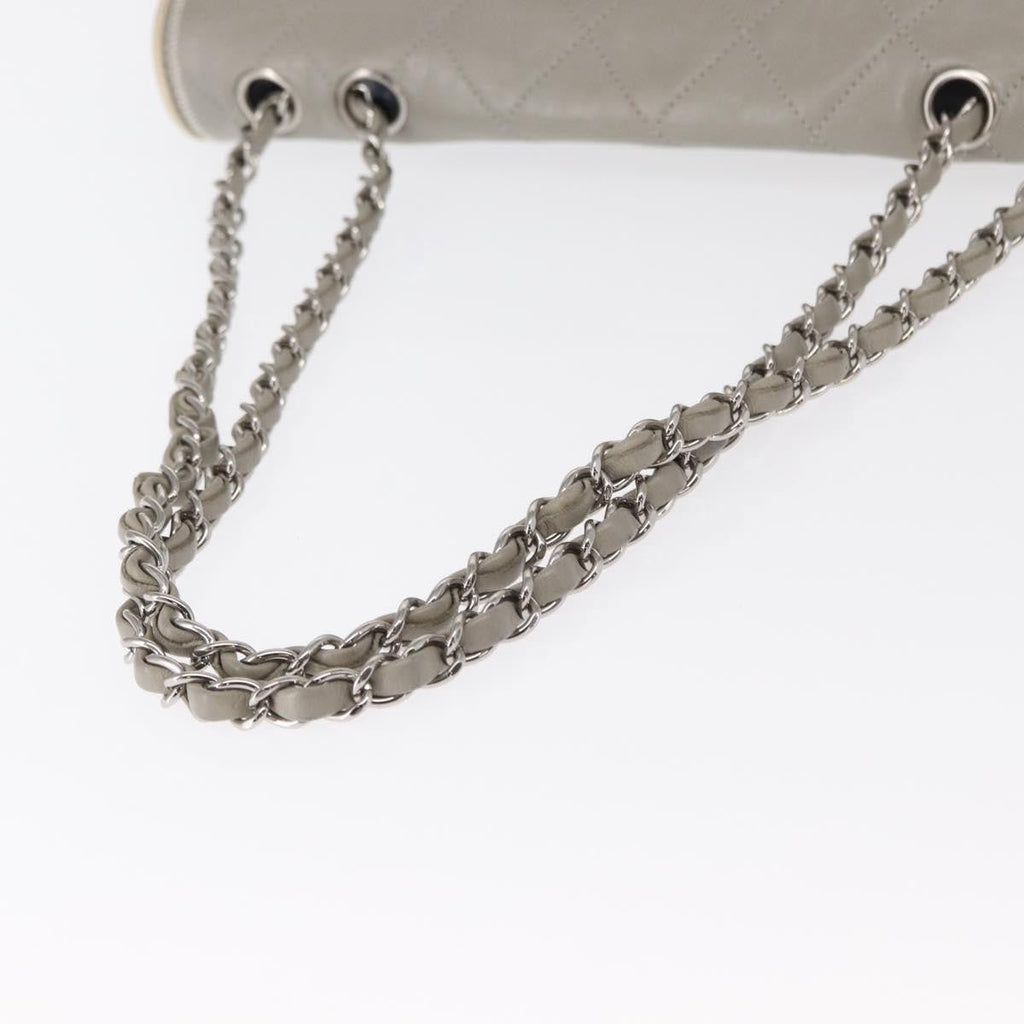Chanel Mademoiselle Lock Flap Bag Quilted Lambskin Gray Leather Shoulder Bag Bag