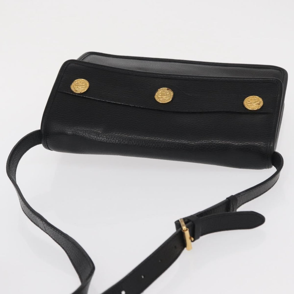 Celine Vintage Shoulder Bag Leather Black Leather Shoulder Bag Bag