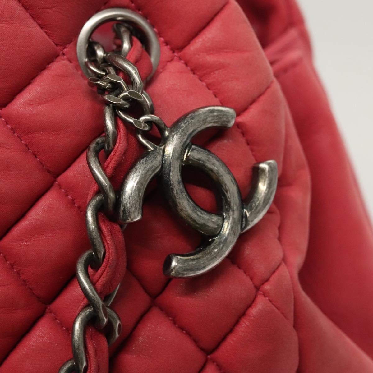 Chanel Matelasse Chain Shoulder Bag Leather Pink Leather Handbag