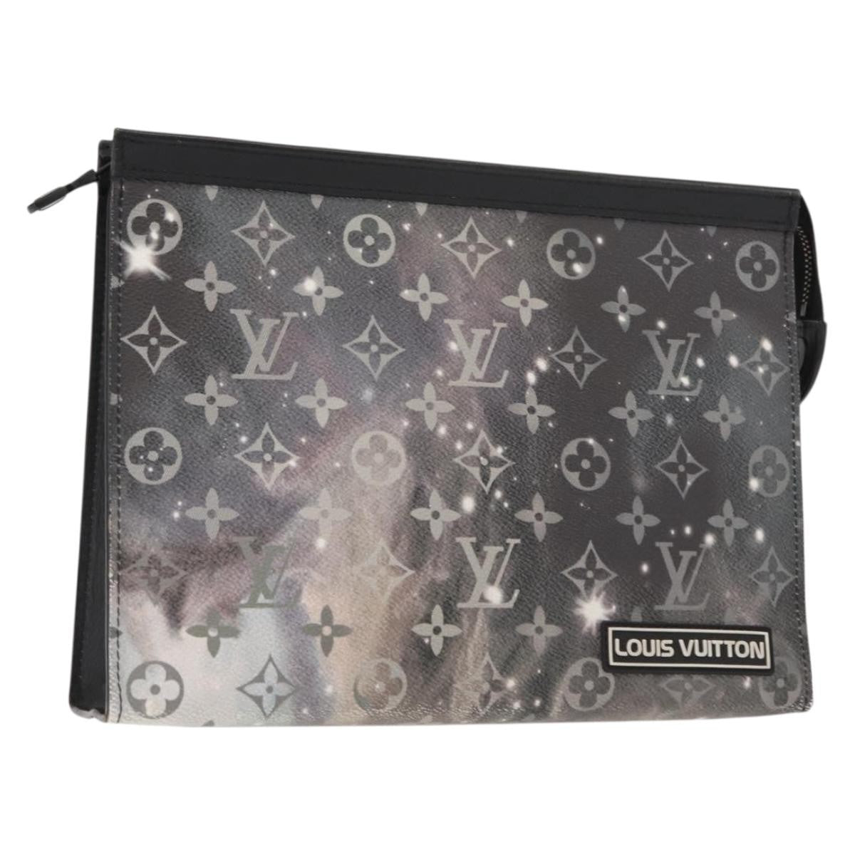 Louis Vuitton Pochette Voyage Monogram Eclipse Canvas Gray Canvas Clutche & Pouche Bag
