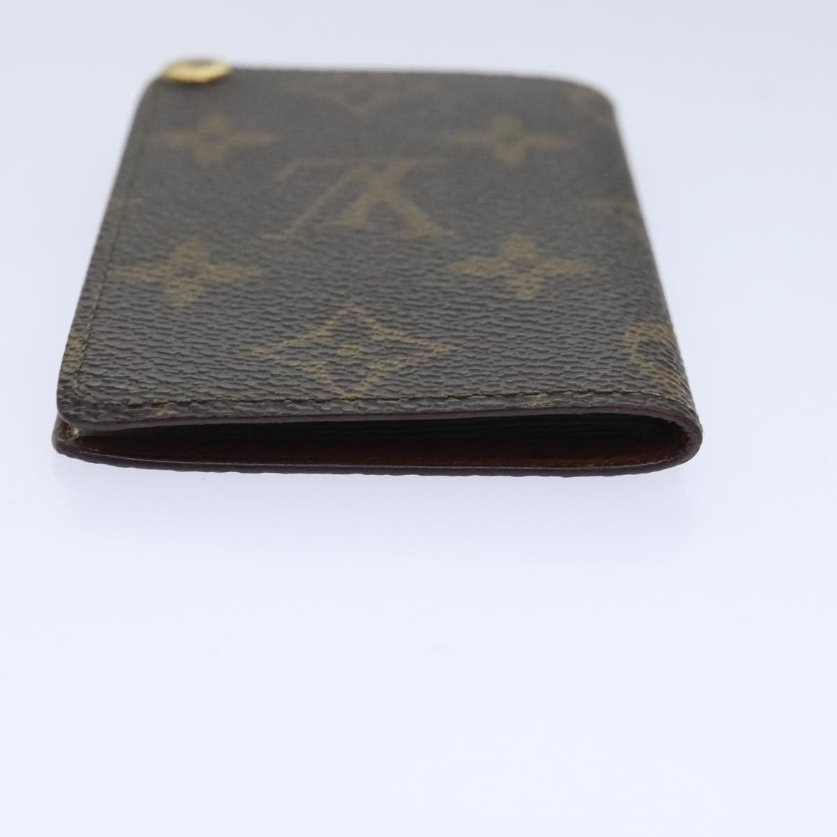Louis Vuitton Porte Cartes Pression Card Case Monogram Canvas Brown Canvas Card Holders Accessory
