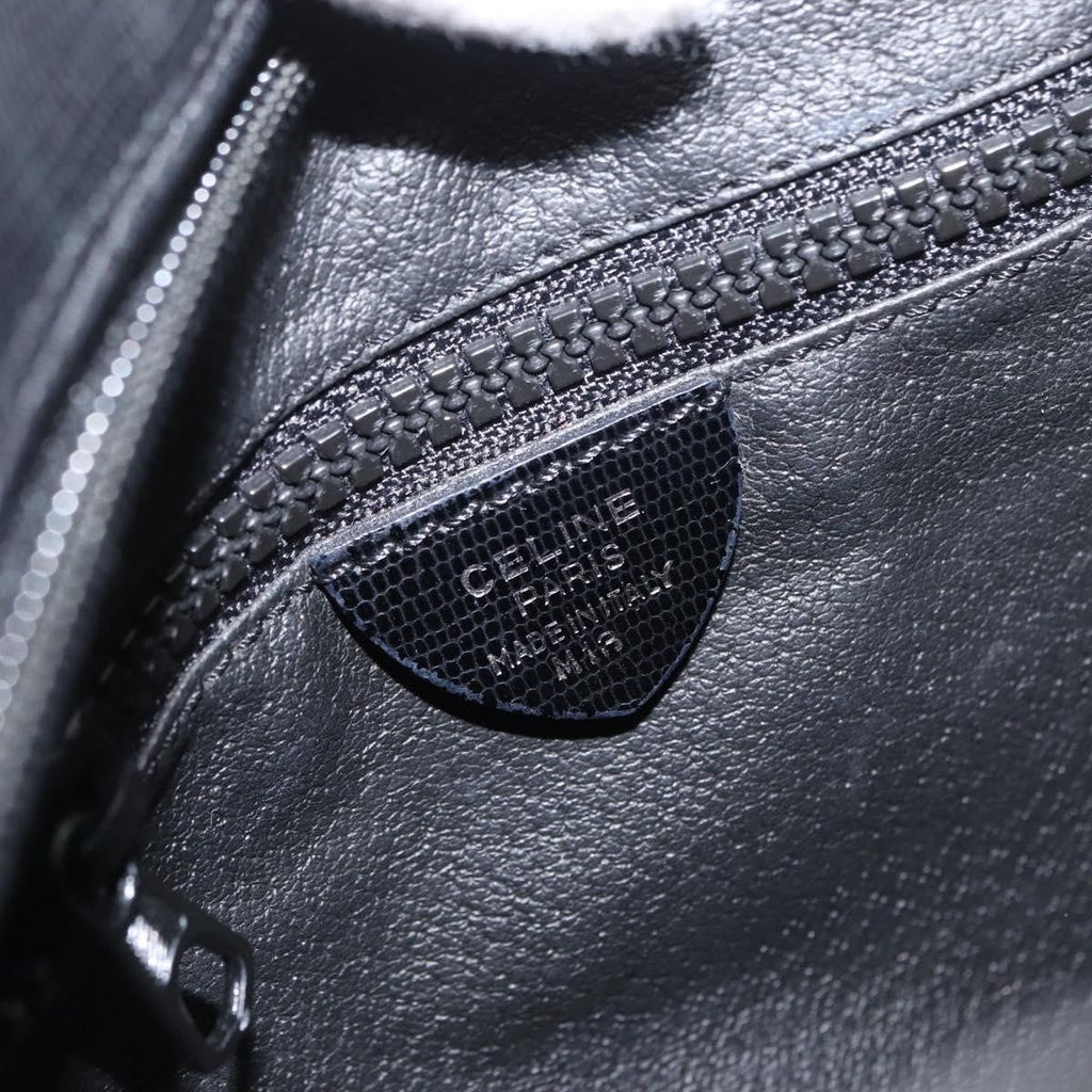 Celine Circle Logo Shoulder Bag Leather Black Leather Shoulder Bag Bag
