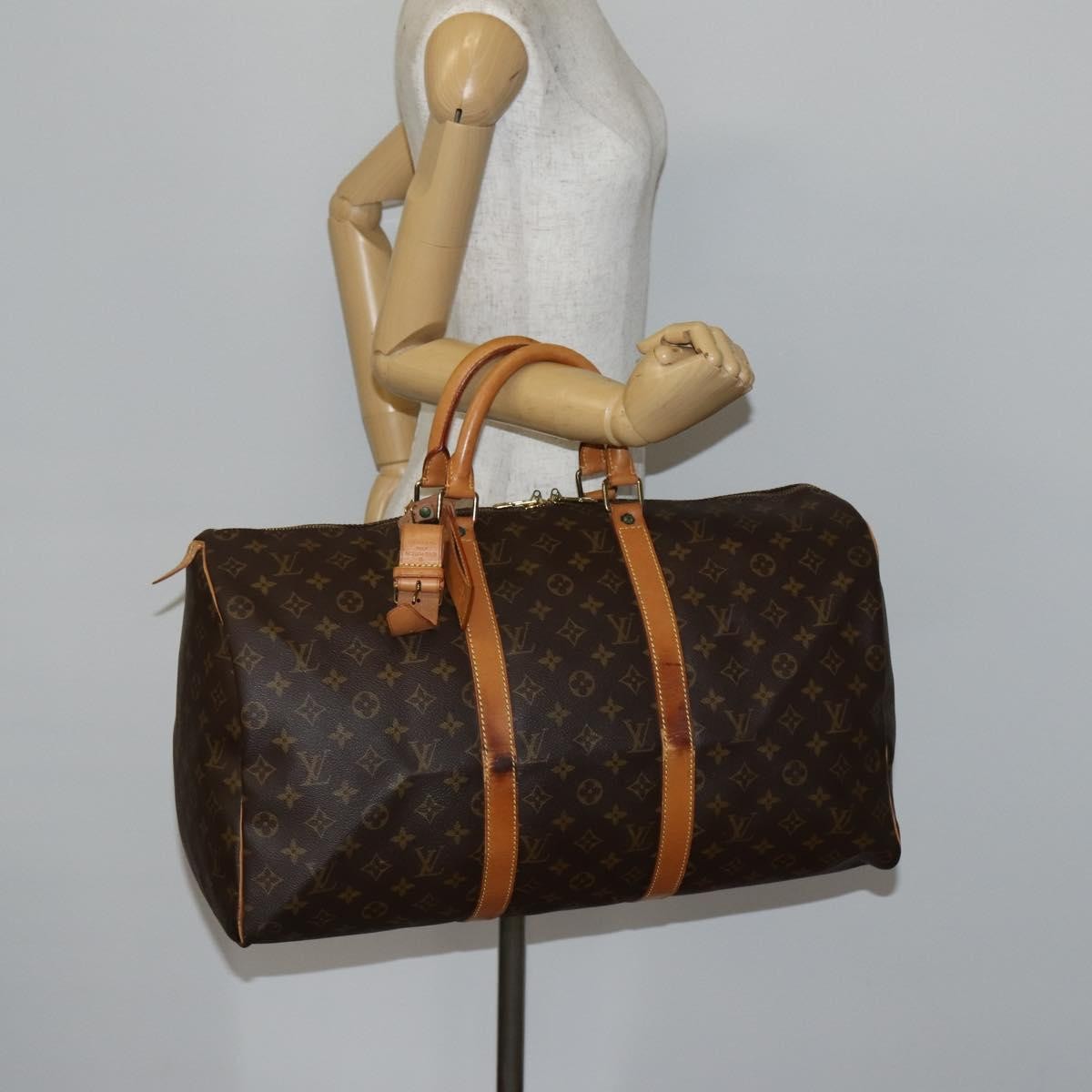 Louis Vuitton Keepall Bag Monogram Canvas Brown Canvas Travel Bag