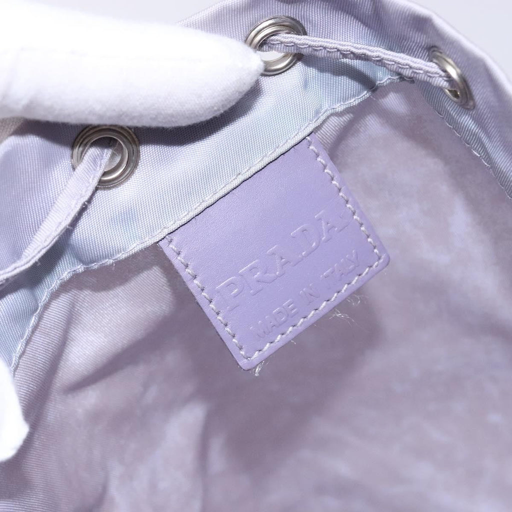 Prada Vela Drawstring Bucket Pouch Tessuto Purple Nylon Bag