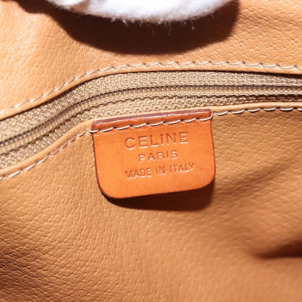 Celine Vintage Macadam Handbag Canvas And Leather Brown Canvas Handbag