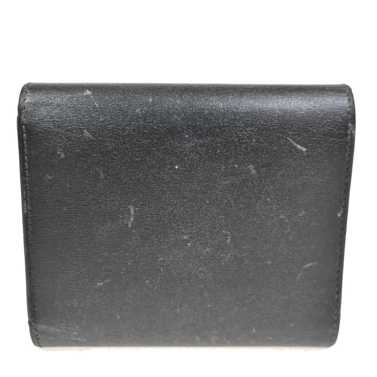 Celine Triomphe Trifold Wallet Leather Black Leather Wallets Accessory