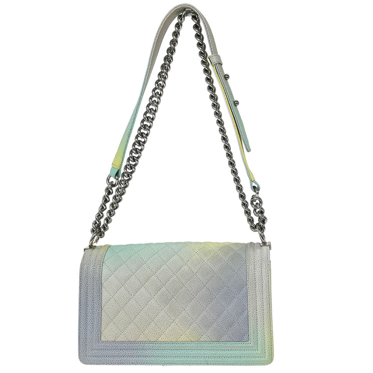 Chanel Rainbow Boy Flap Bag Quilted Painted Caviar Multicolour Leather Shoulder Bag Bag