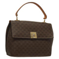 Celine Macadam Handbag Macadam With Leather Brown Canvas Handbag