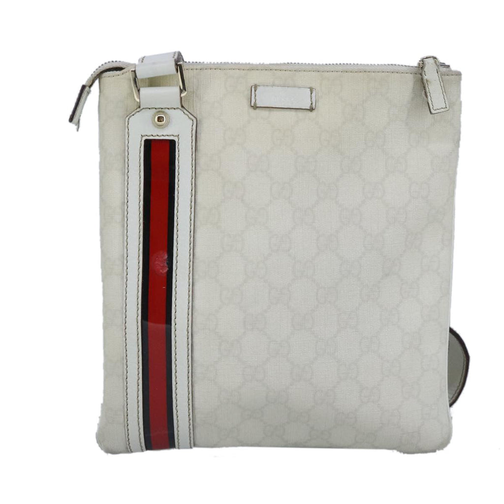 Gucci Sherry Line Shoulder Bag Canvas White Pvc Shoulder Bag Bag (Pre-Owned)