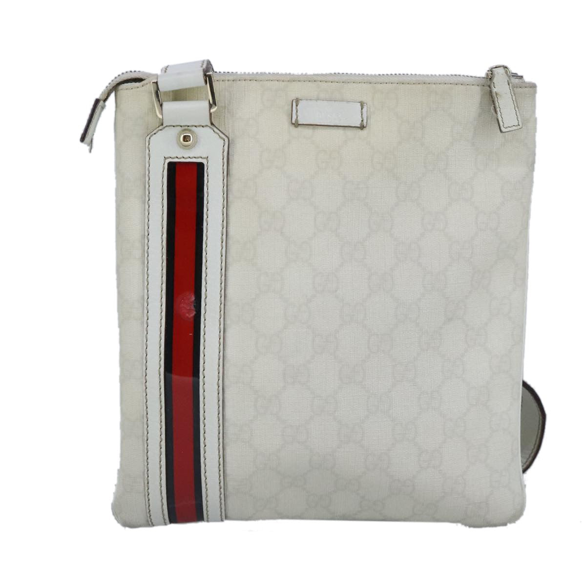 Gucci Sherry Line Shoulder Bag Canvas White Pvc Shoulder Bag Bag (Pre-Owned)