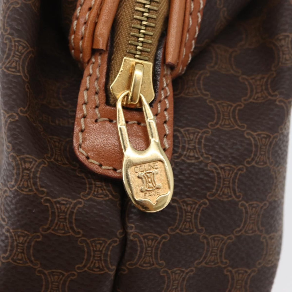 Celine Macadam Pochette Canvas And Leather Brown Canvas Clutche & Pouche Bag