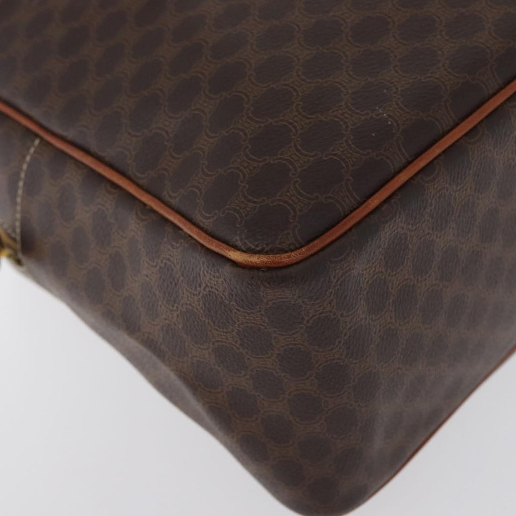 Celine Vintage Macadam Handbag Canvas And Leather Brown Canvas Handbag