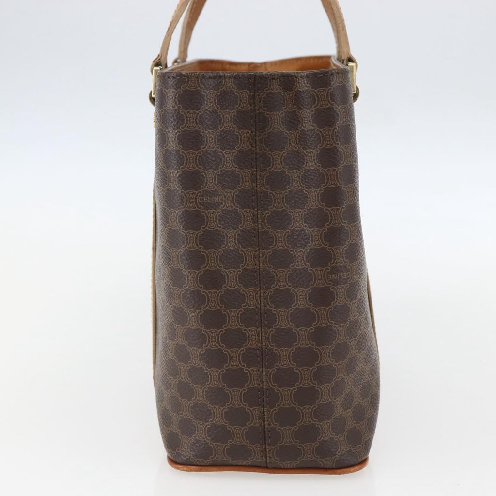 Celine Vintage Macadam Handbag Canvas And Leather Brown Canvas Handbag