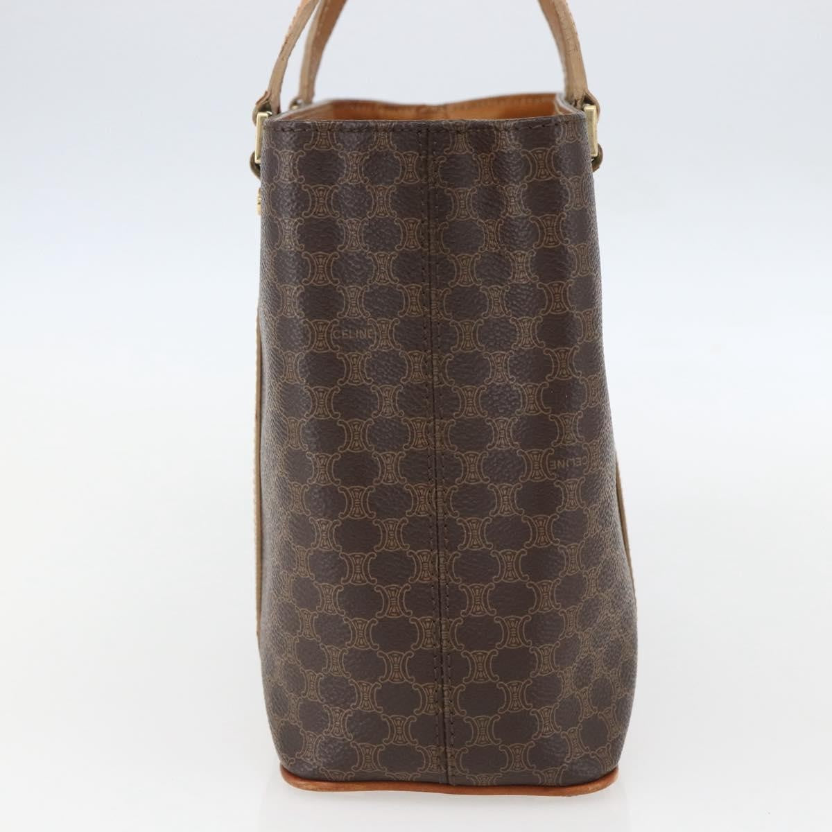 Celine Vintage Macadam Handbag Canvas And Leather Brown Canvas Handbag