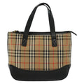 Burberry Nova Handbag Check Pattern Beige Canvas Bag
