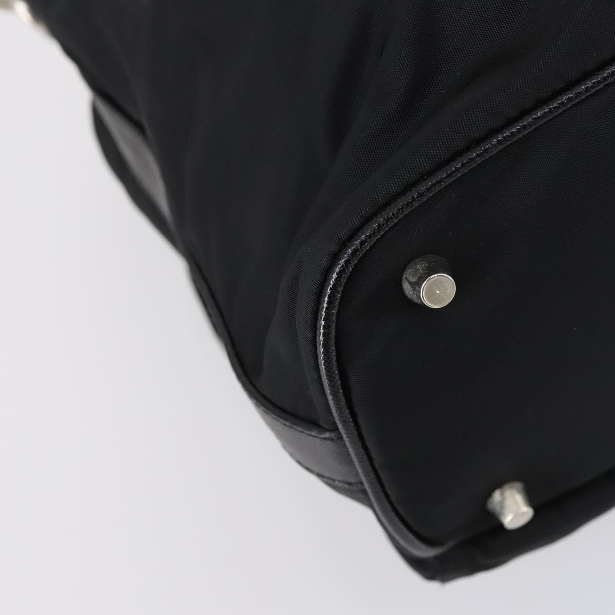 Prada Double Pocket Shoulder Bag Tessuto Black Nylon Shoulder Bag Bag
