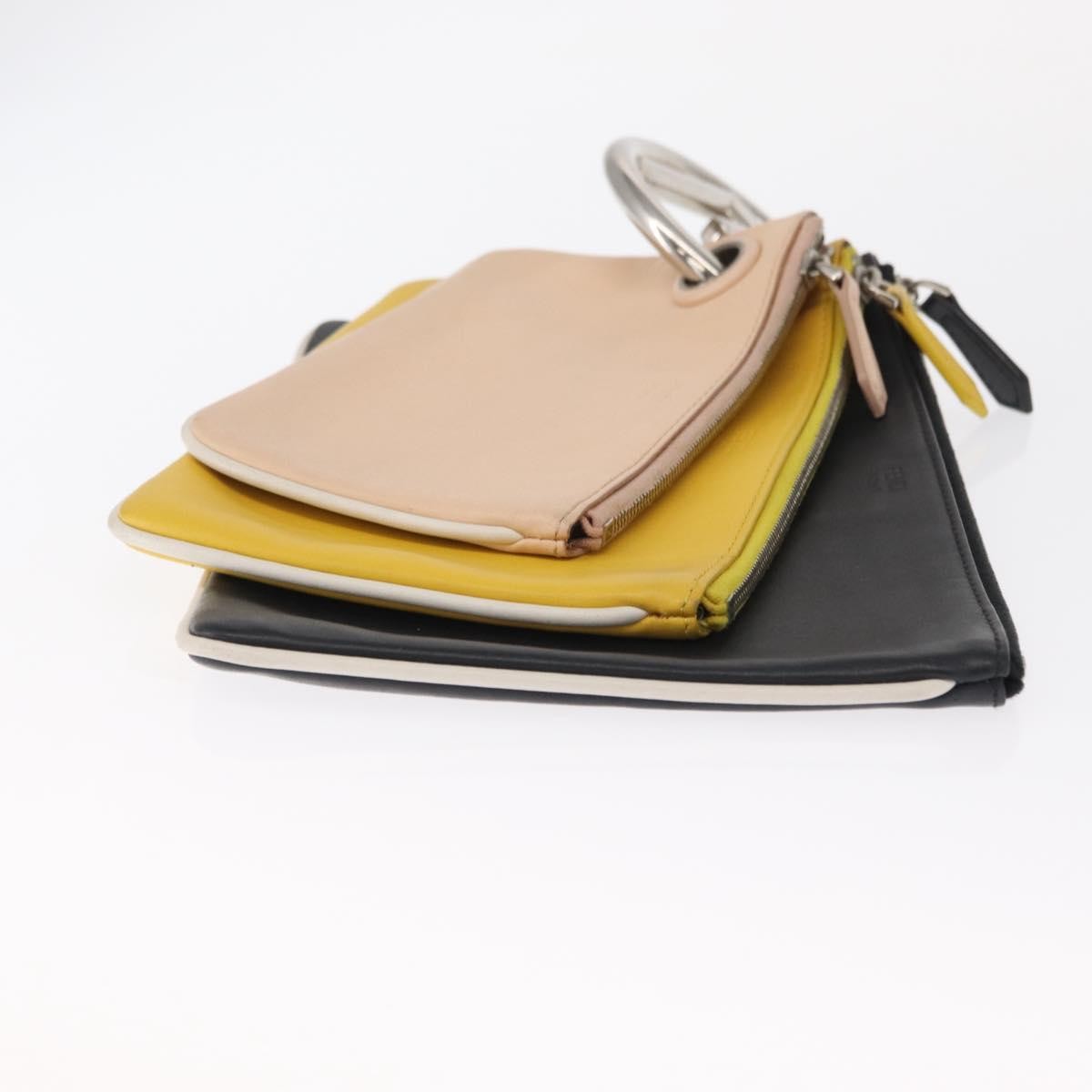 Fendi Triplette Pouch Set Calfskin Multicolour Leather Clutche & Pouche Bag