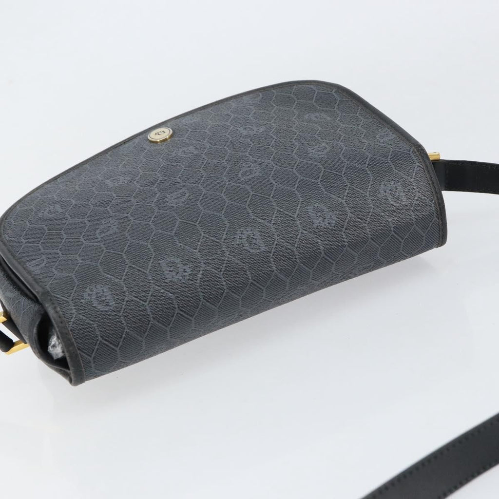 Christian Dior Vintage Honeycomb Shoulder Bag Canvas Black Canvas Shoulder Bag Bag (Pre-Owned)