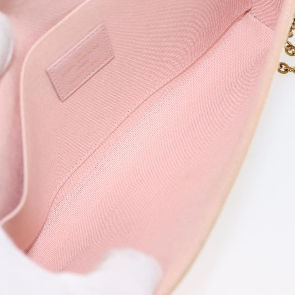 Louis Vuitton Felicie Pochette Damier White Canvas Clutche & Pouche Bag