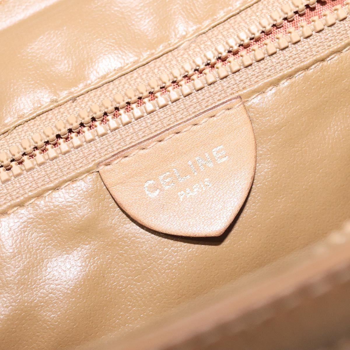Celine Vintage Macadam Handbag Canvas And Leather Beige Canvas Handbag