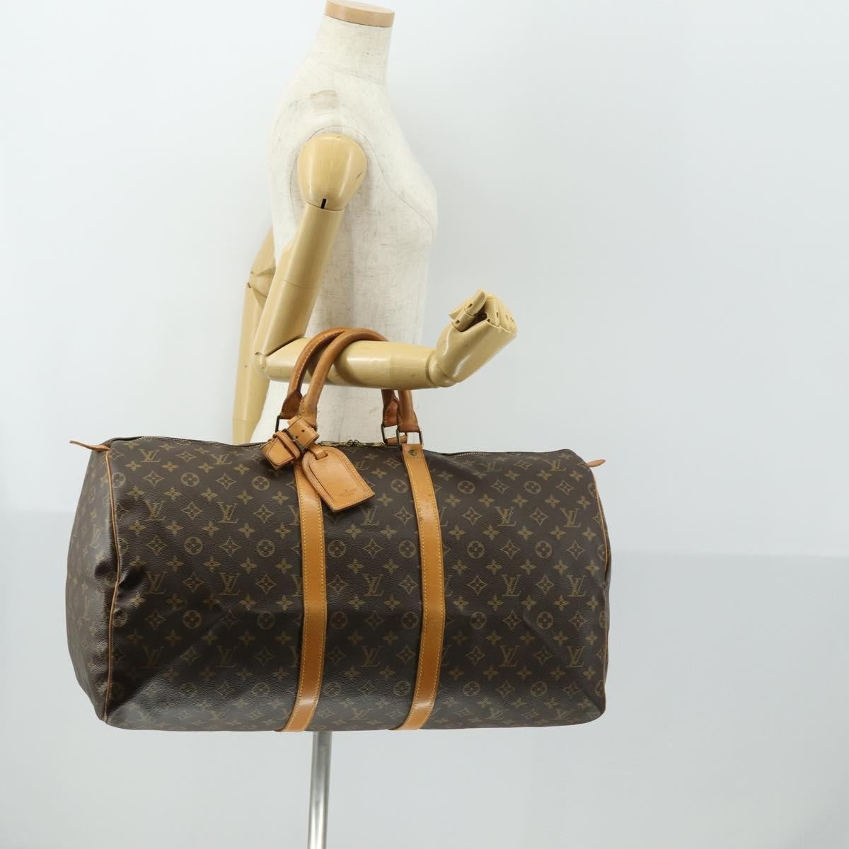 Louis Vuitton Keepall Bag Monogram Canvas Brown Canvas Travel Bag