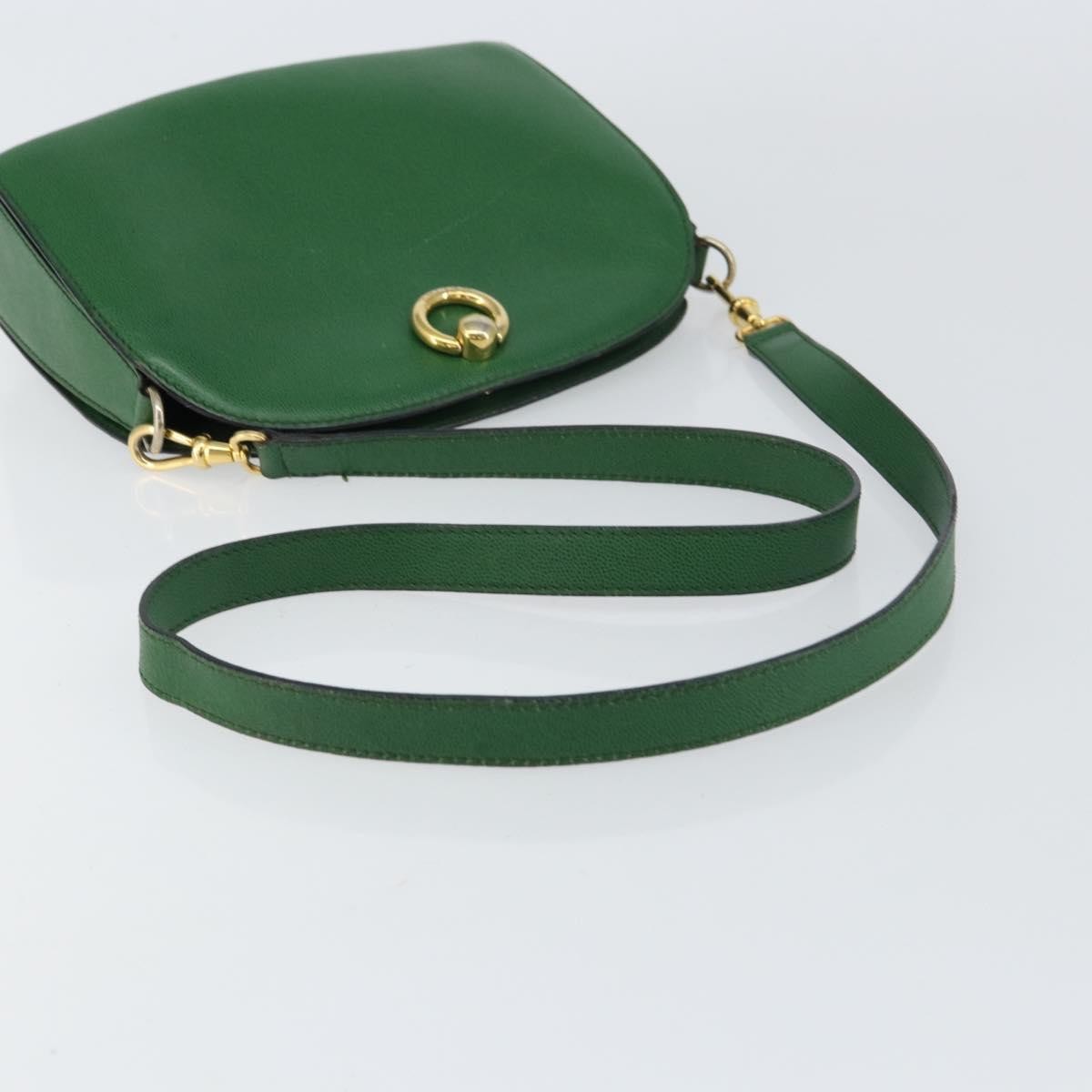 Celine Vintage Shoulder Bag Leather Green Leather Shoulder Bag Bag