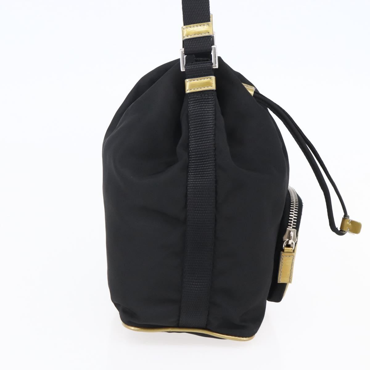 Prada Duet Drawstring Bucket Bag Tessuto Black Nylon Bag