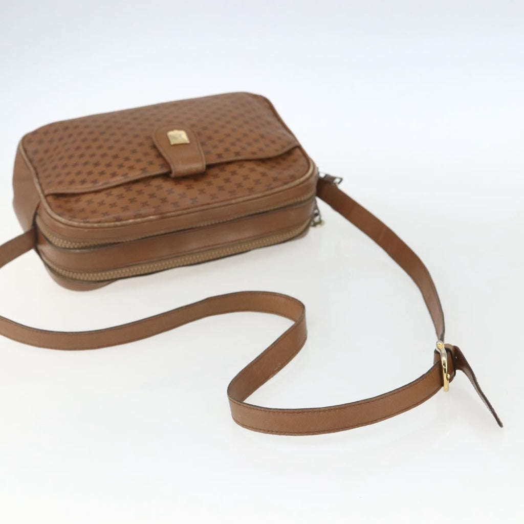 Celine Vintage Macadam Shoulder Bag Canvas And Leather Brown Canvas Shoulder Bag Bag