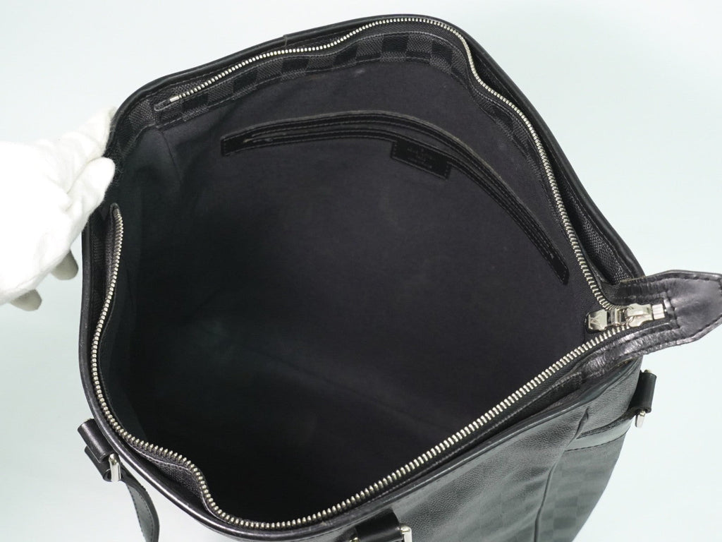 Louis Vuitton Tadao Handbag Damier Graphite Black Canvas Tote Bag
