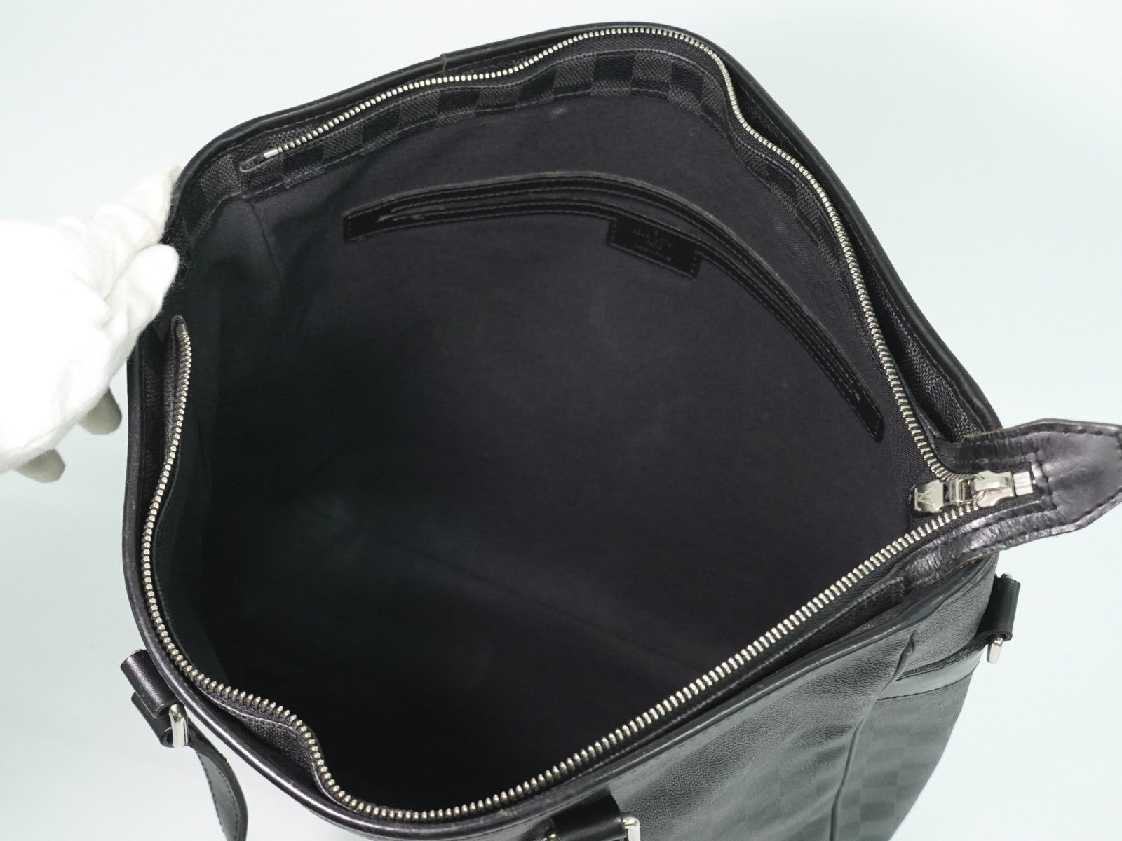 Louis Vuitton Tadao Handbag Damier Graphite Black Canvas Tote Bag