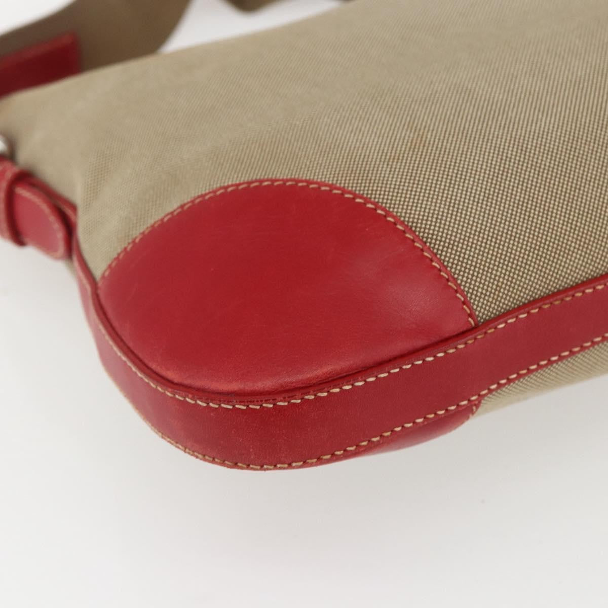 Prada Logo Zip Crossbody Bag Canvas Beige Canvas Shoulder Bag Bag