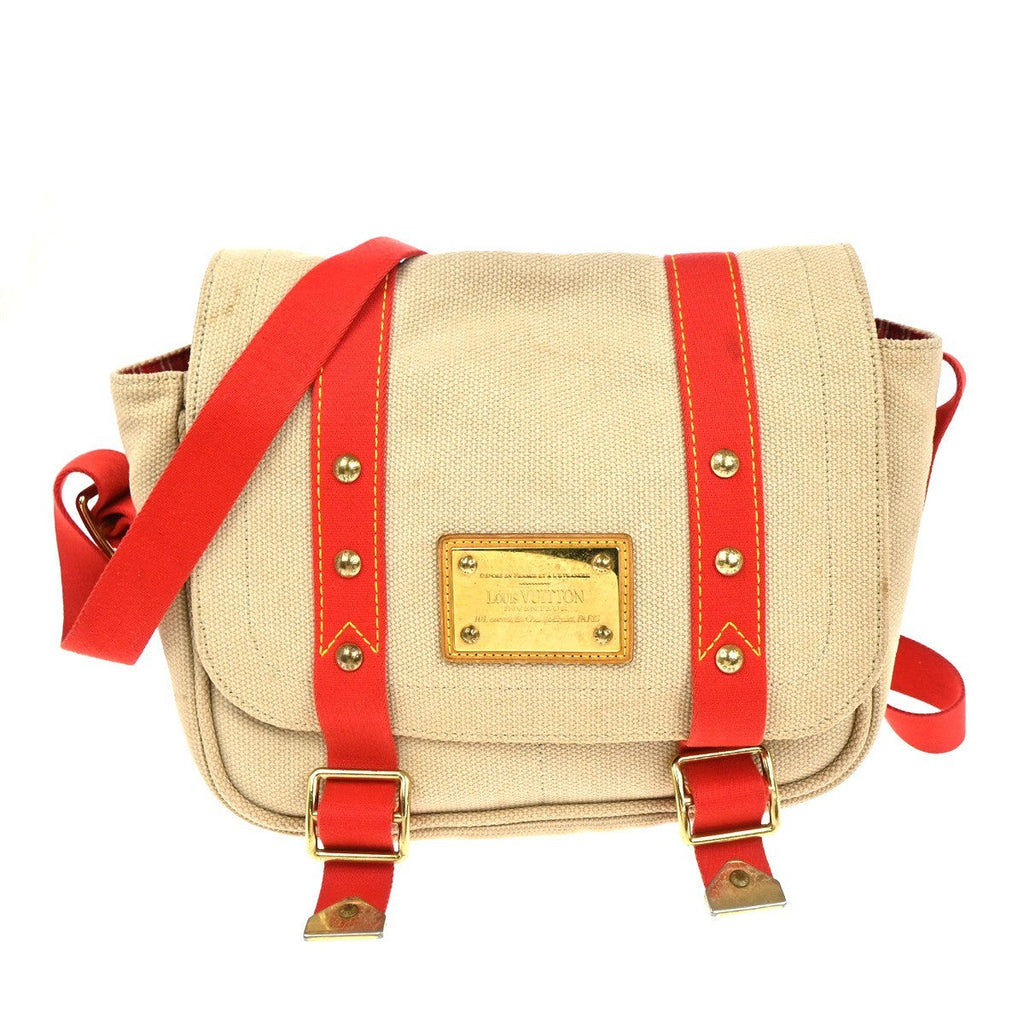 Louis Vuitton Antigua Besace Messenger Bag Canvas Beige Canvas Shoulder Bag