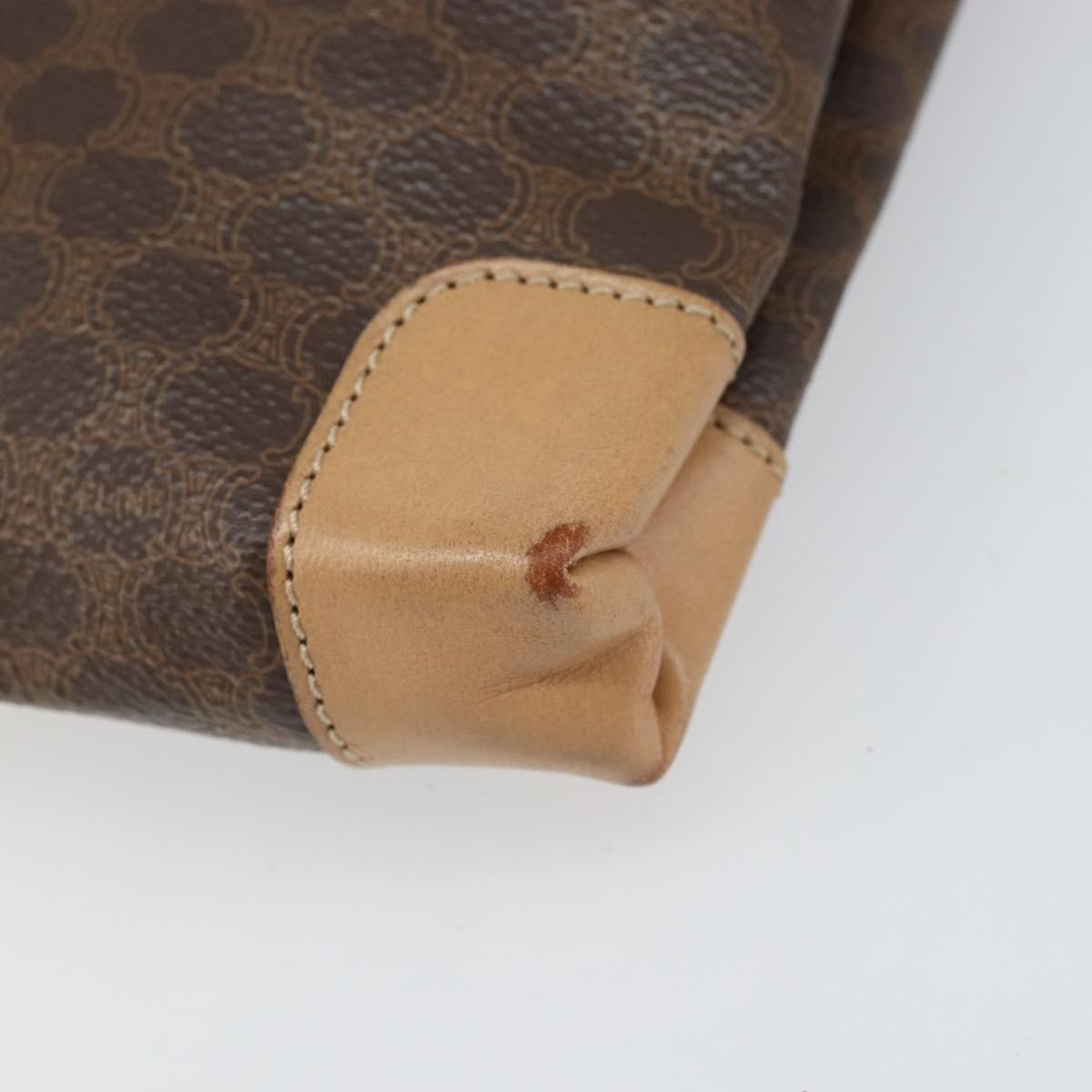 Celine Vintage Macadam Tote Bag Canvas And Leather Brown Canvas Tote Bag Bag