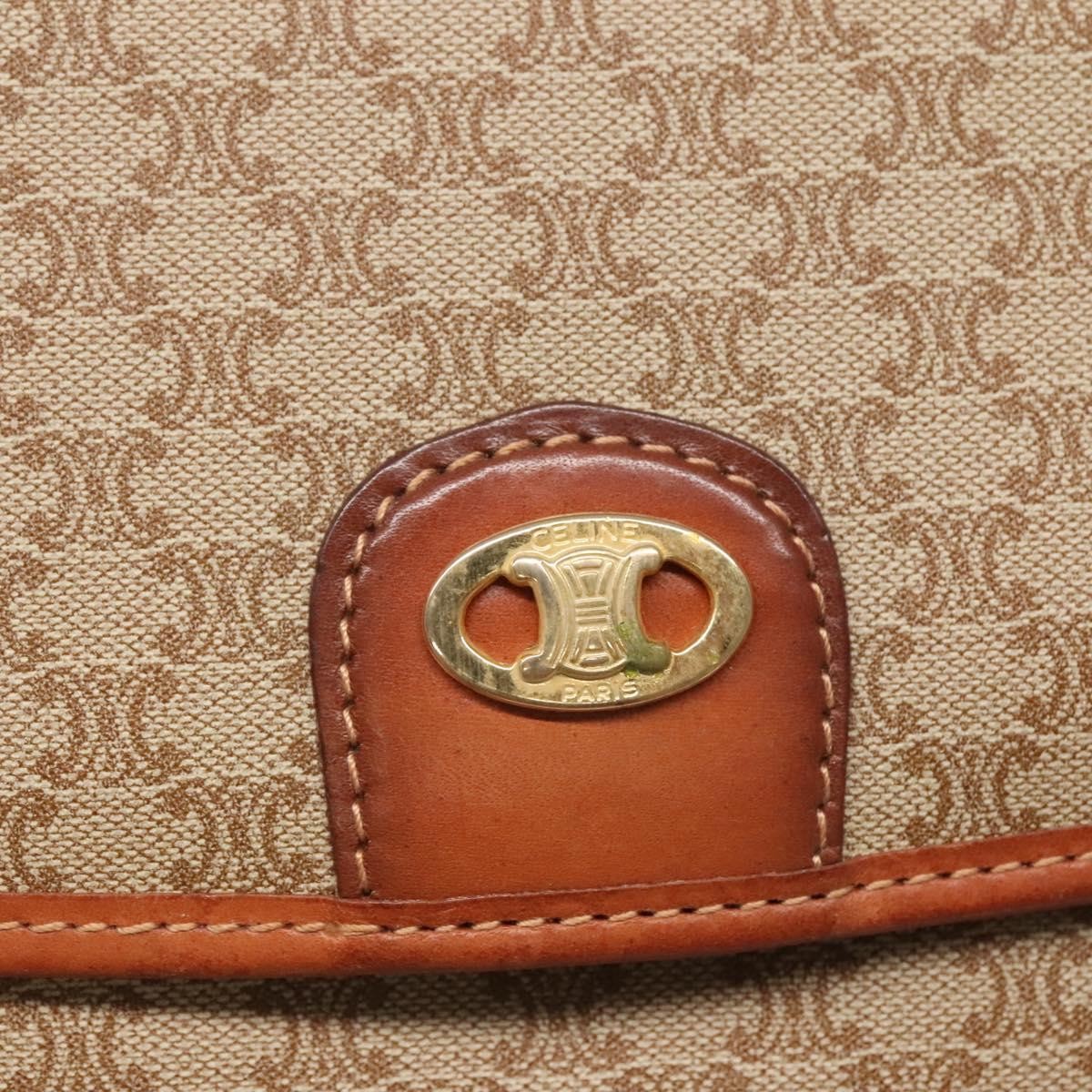 Celine Vintage Macadam Handbag Canvas And Leather Beige Canvas Handbag