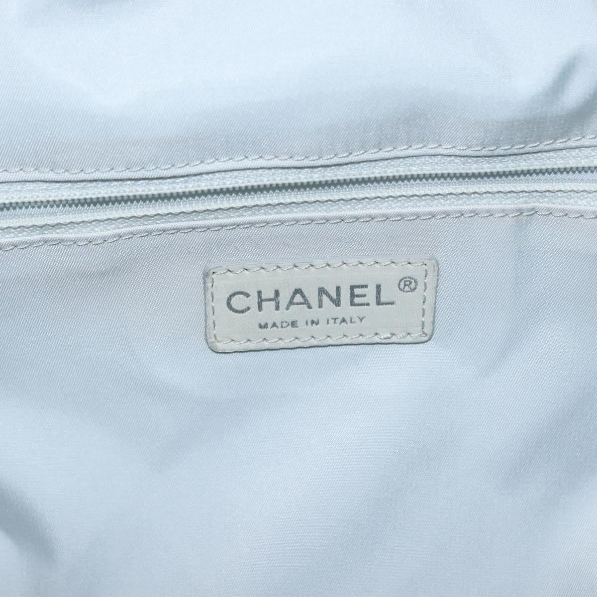 Chanel Biarritz Tote Nylon Silver Nylon Tote Bag Bag