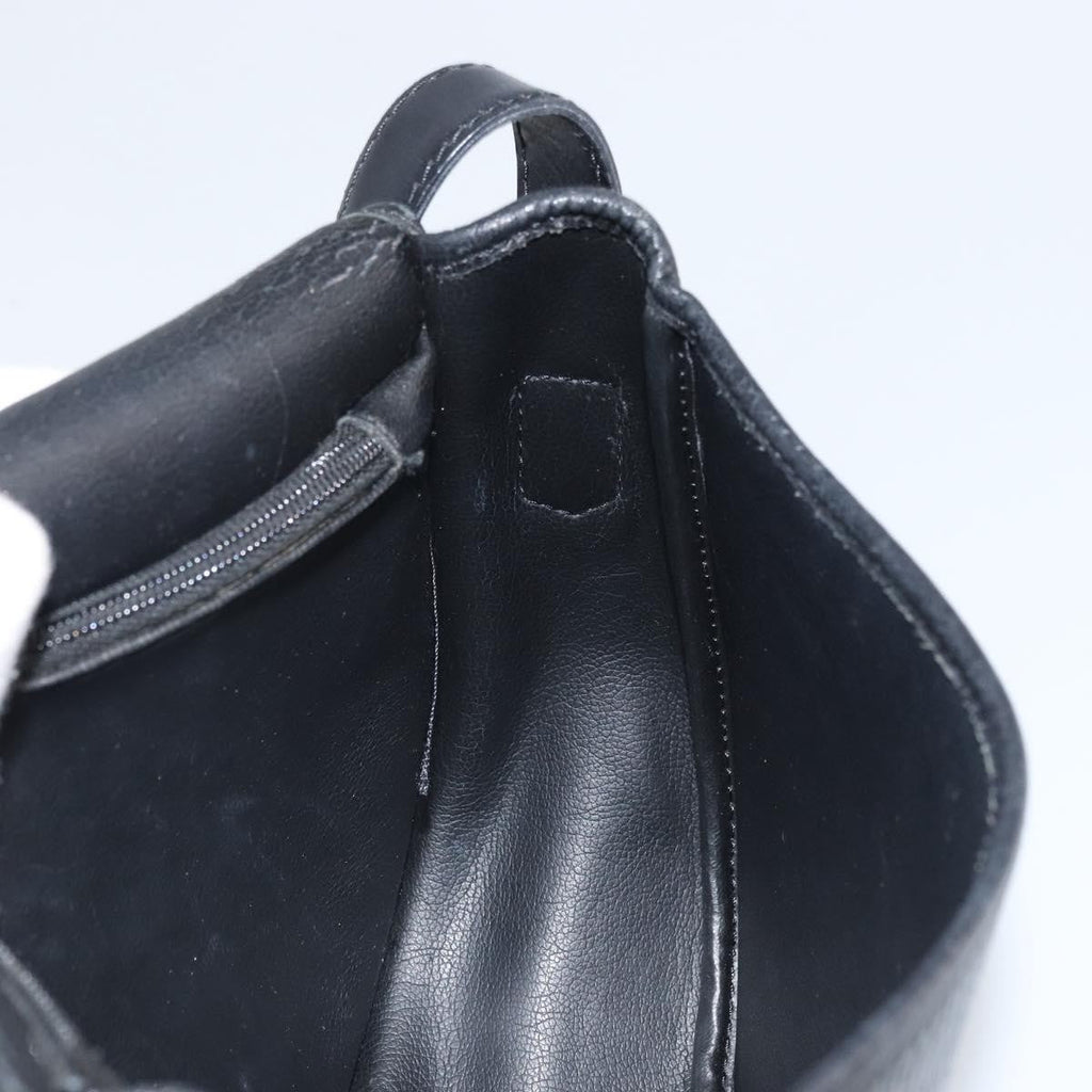 Christian Dior Vintage Cd Logo Shoulder Bag Leather Black Leather Shoulder Bag Bag (Pre-Owned)