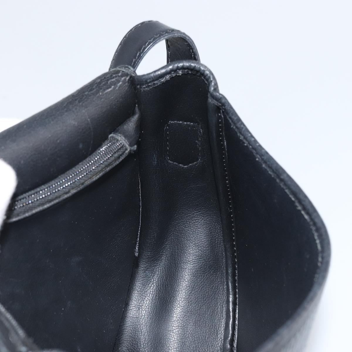 Christian Dior Vintage Cd Logo Shoulder Bag Leather Black Leather Shoulder Bag Bag (Pre-Owned)