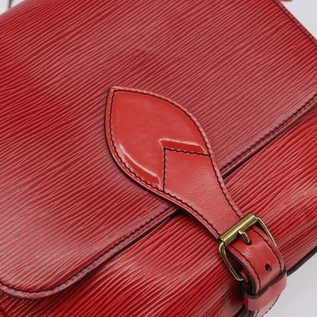 Louis Vuitton Cartouchiere Handbag Epi Leather Red Leather Shoulder Bag